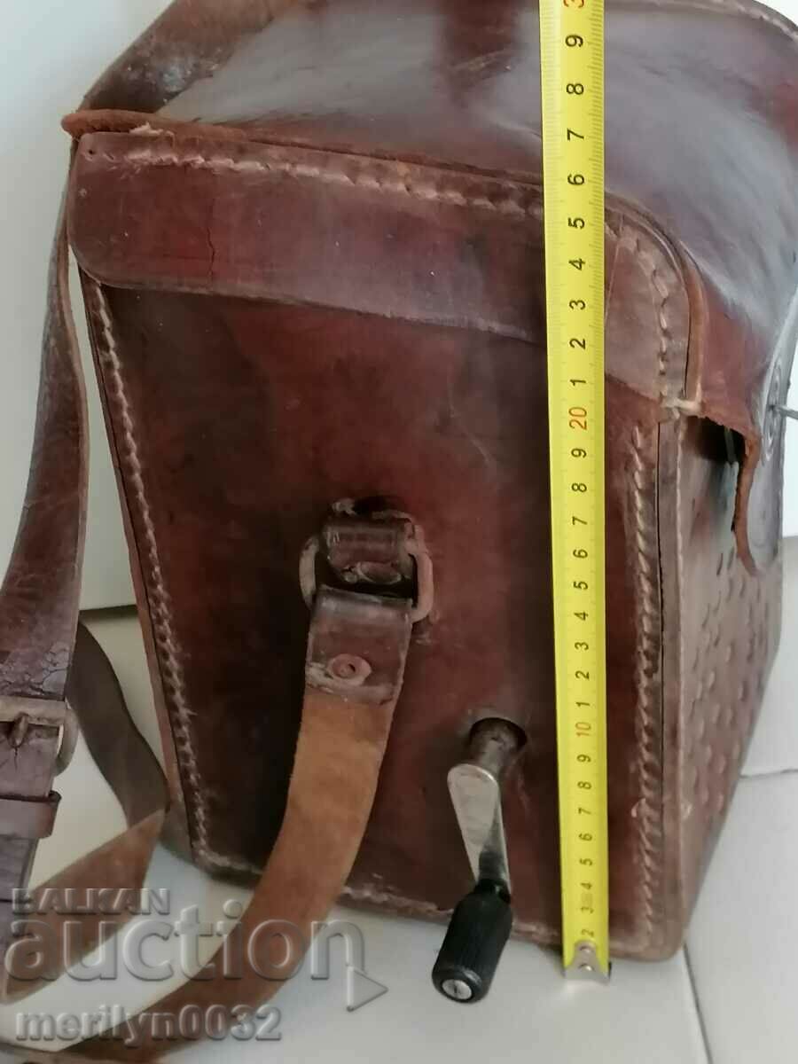 Military WW1 WW2 hand crank Bulgarian telephone - 7 Military WW1 WW2 hand crank Bulgarian telephone - 7