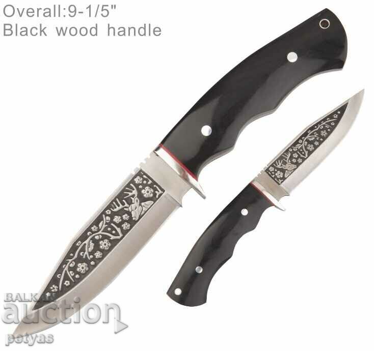 Πλούσια χαραγμένο μαχαίρι με ελάφι (Ελάφι) 120x230