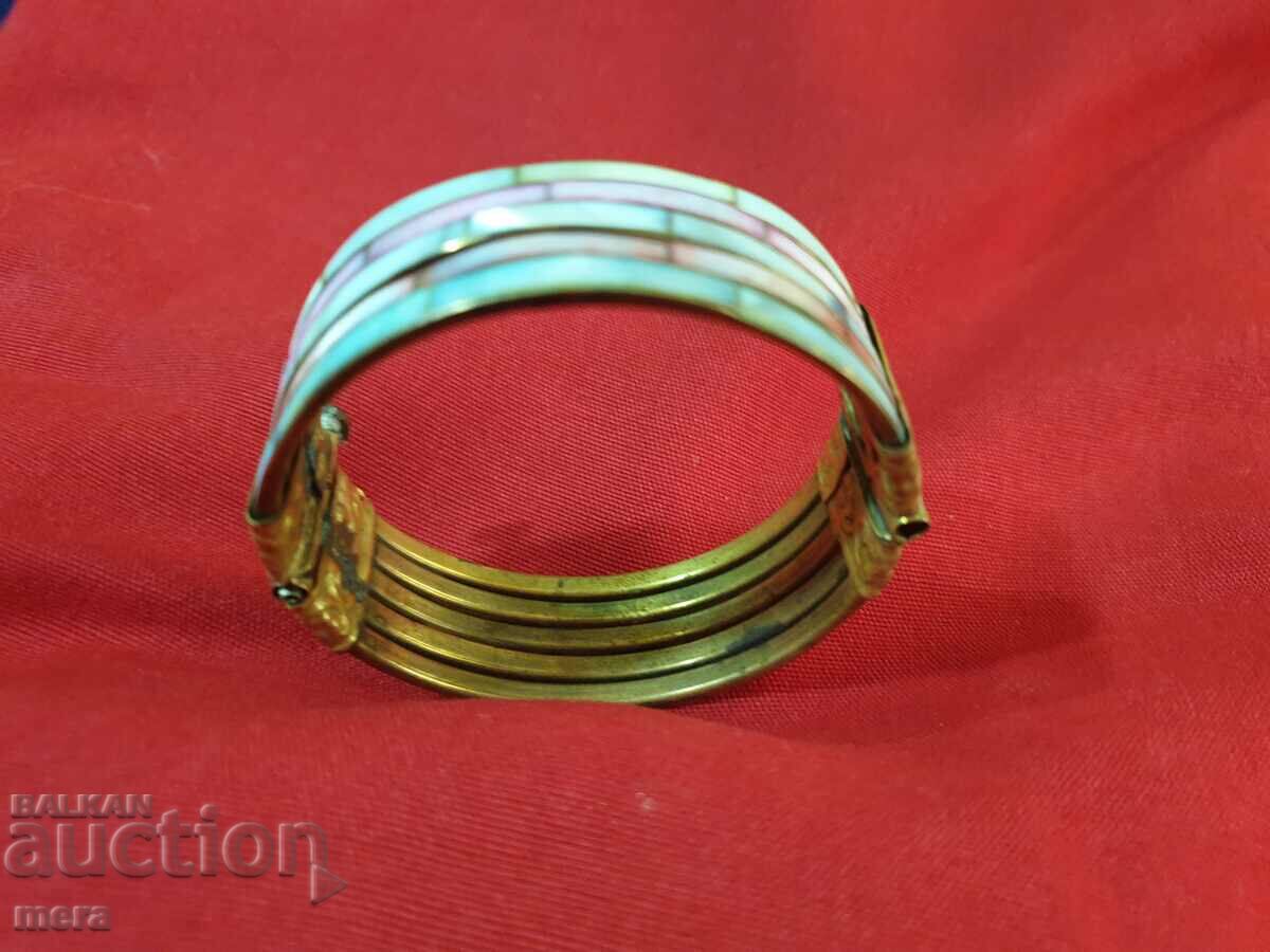 Auction Bronze and colored mother-of-pearl bracelet Auction Bronze and colored mother-of-pearl bracelet