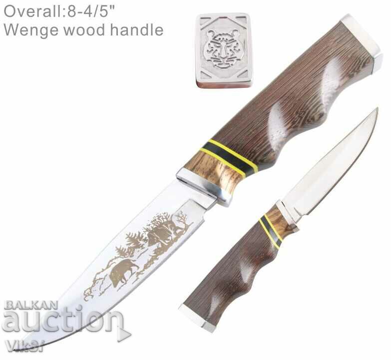 Ρωσικό κυνηγετικό μαχαίρι με χαραγμένους κάπρους ατσάλι 65x13