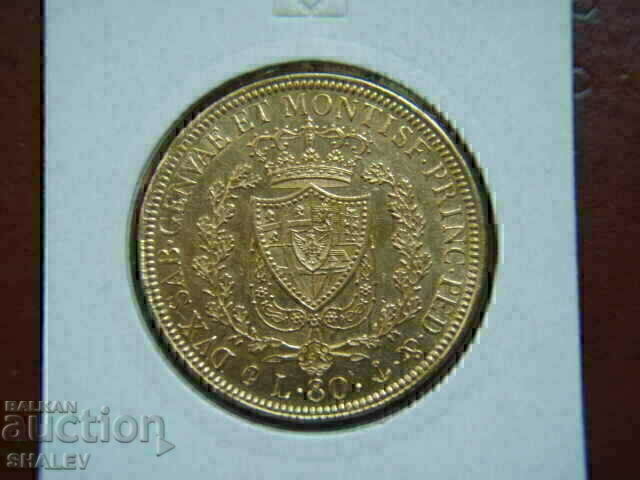 Licitație 80 Lire 1829 P Sardinia / Italia - AU (aur)
