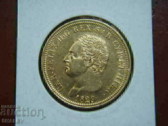 80 Lire 1829 P Sardinia / Italia - AU (aur) - 5