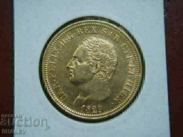 80 Lire 1829 P Sardinia / Italia - AU (aur) - 6