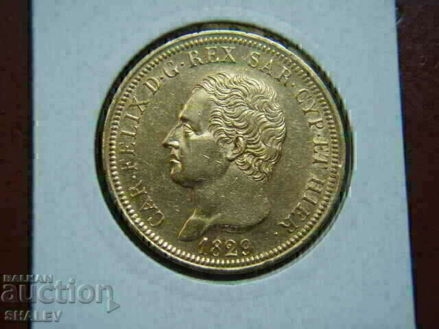 80 Lire 1829 P Sardinia / Italia - AU (aur) - 7