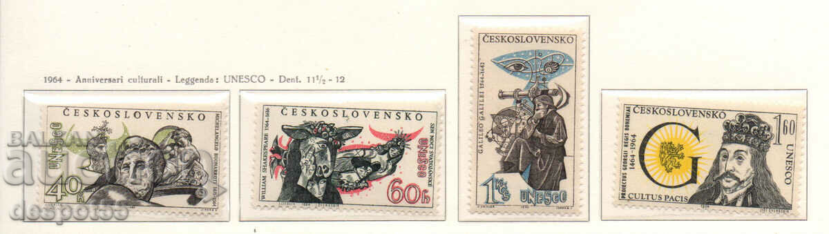 1964. Cehoslovacia. Aniversări culturale UNESCO.