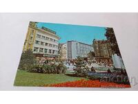 Καρτ ποστάλ Plovdiv Central Square με το σιντριβάνι 1979