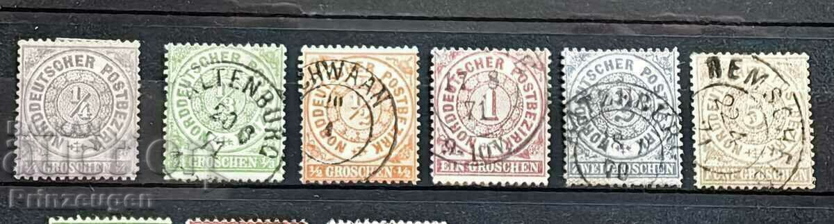 Old Germany - North German Union - 1864 - Mi No:13-18