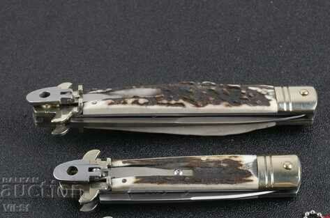 Cutit automat pliabil, cu maner din coarne de cerb, 85x195 - 7