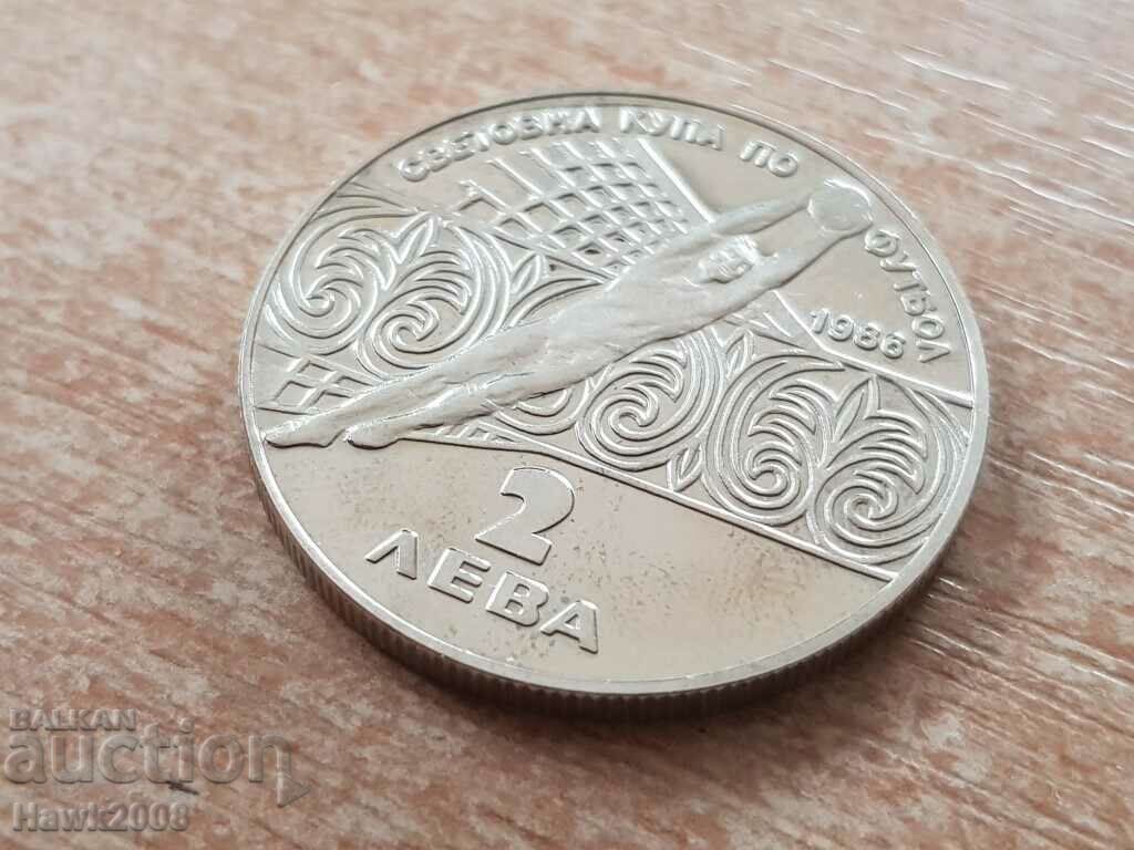 2 leva 1986 Cupa Mondială Mexic cu preț 10.50 BGN | € 5.37