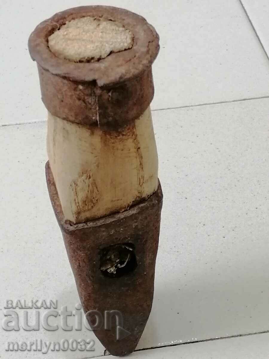 Old hammer hammer, wooden, wrought iron, barrel - 7