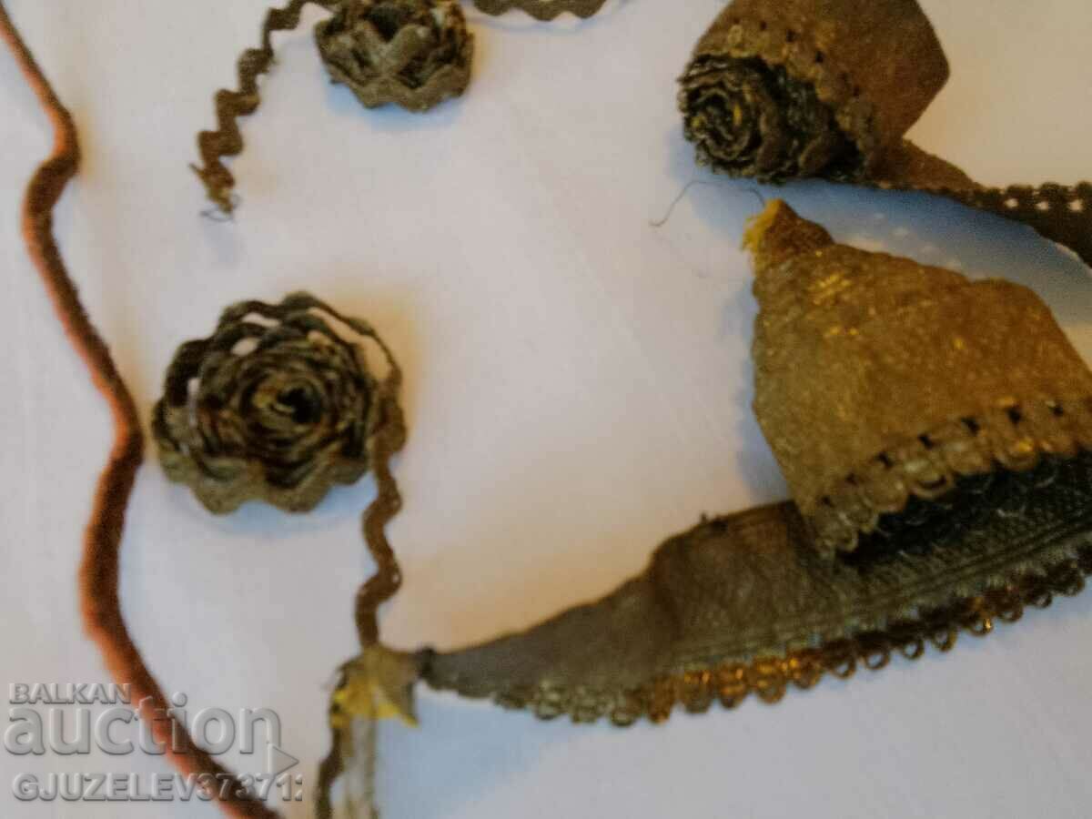 1890 - French gold metal braid, galloon, lace - 6 1890 - French gold metal braid, galloon, lace - 6