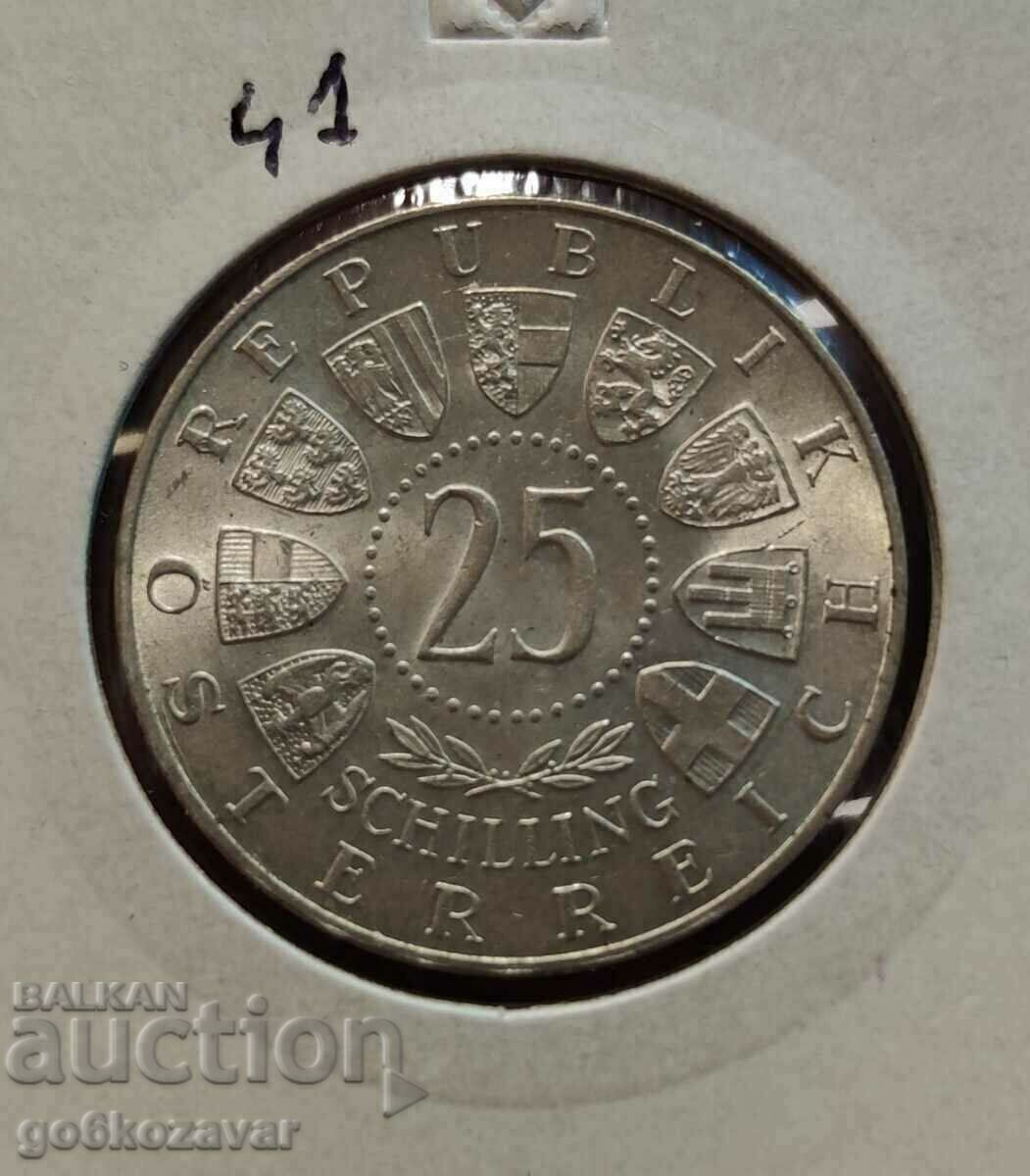 Austria 25 Shillings 1958 Silver UNC