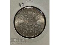 Austria 25 Shillings 1958 Silver UNC
