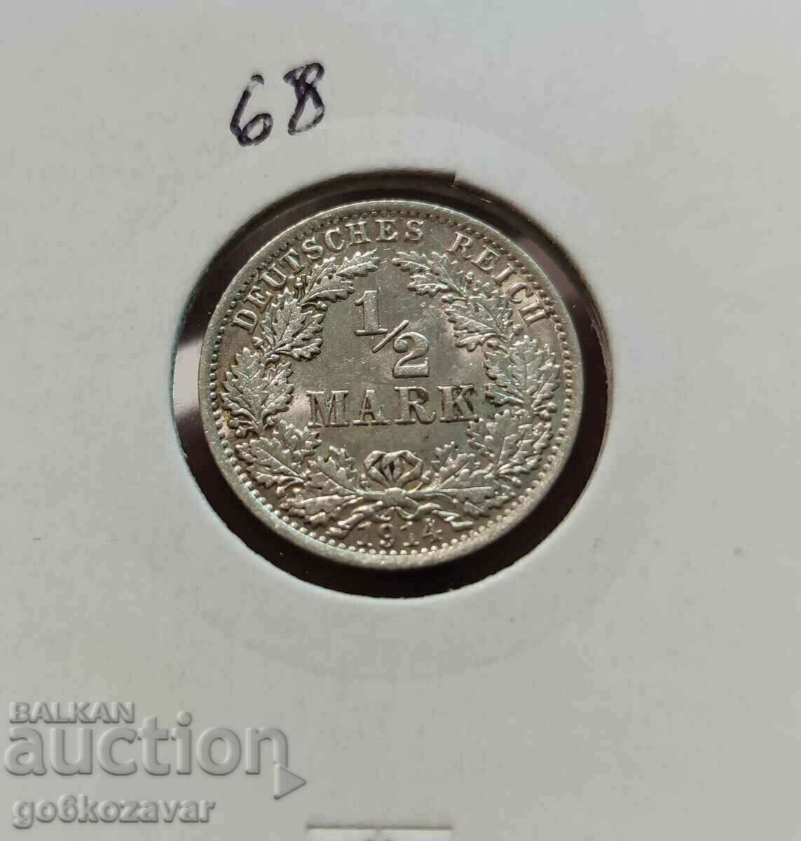 Germany 1/2 Mark 1914 Silver UNC