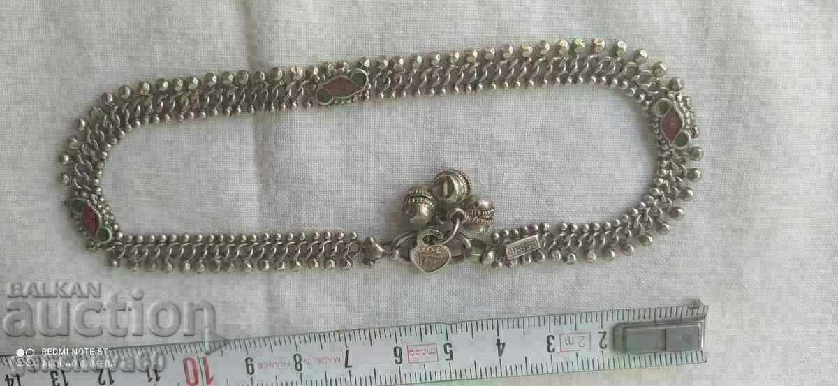 РЯДКА Антична сребърна гривна за глезен,маркировки с цена € 65.00 | 127.13 лв.