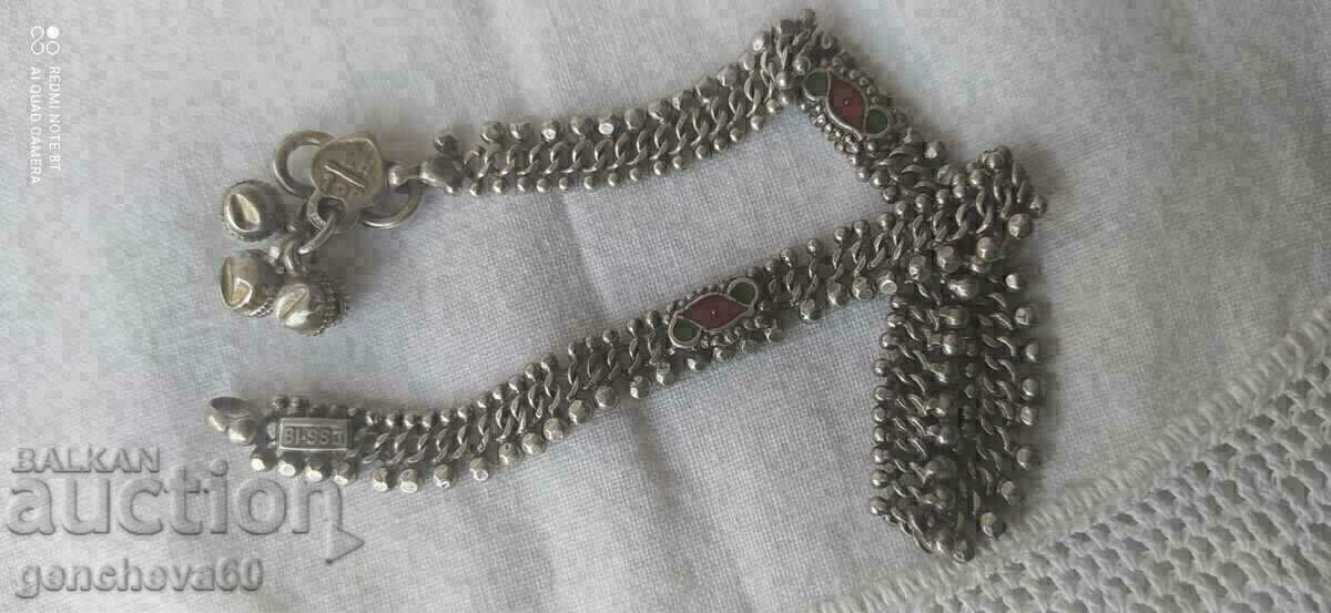 Livrarea RARĂ Brățară de gleznă antică din argint, marcaje Livrarea RARĂ Brățară de gleznă antică din argint, marcaje