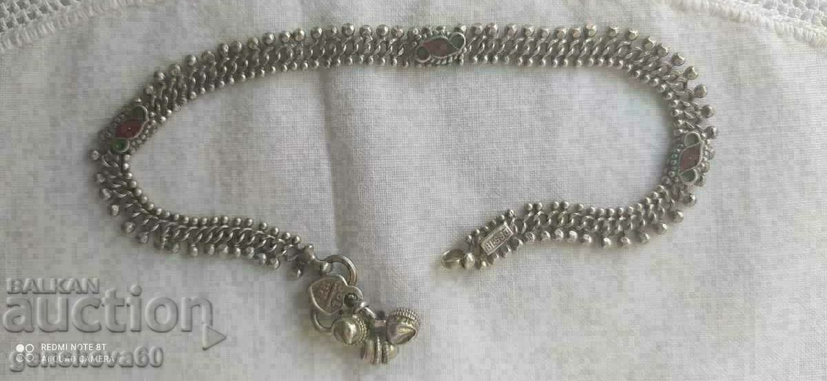 Antique Silver Ankle Bracelet, Markings