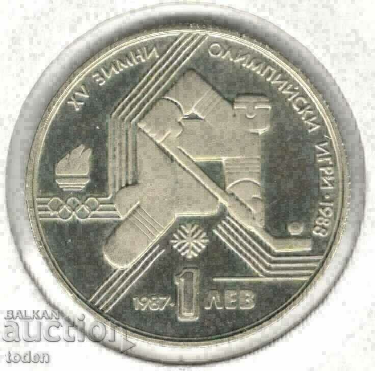 Bulgaria-1 Lev-1987-KM# 175-Winter Olympics