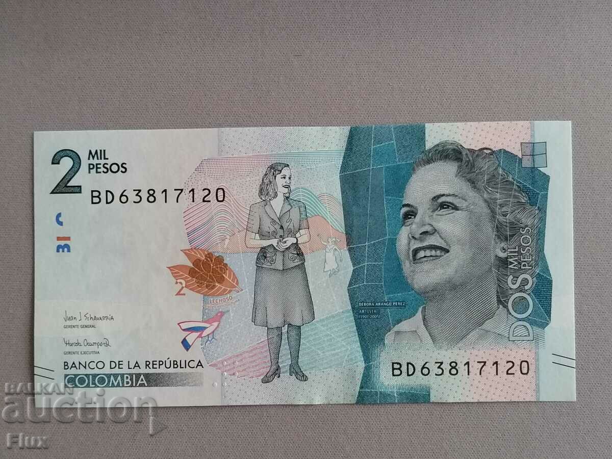 Τραπεζογραμμάτιο - Κολομβία - 2.000 πέσος UNC | 2019