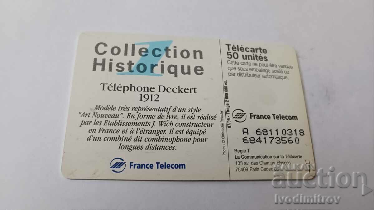 FRANCE TELECOM Telephone Deckert 1912 Soundcard with price 1.45 BGN | € 0.74