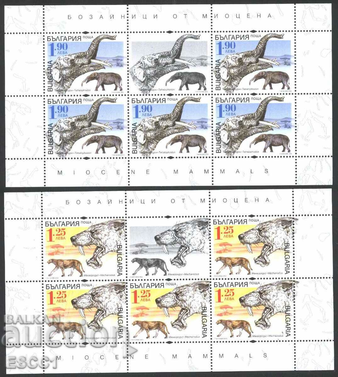 Clean stamps in small sheets Miocene Mammals 2023 Bulgaria with price 60.00 BGN | € 30.68