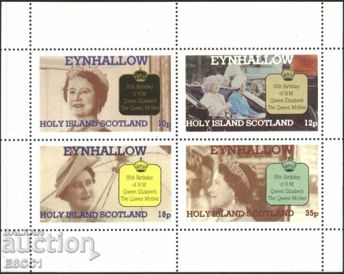 Чисти марки в малък лист Кралицата майка 1985 от Шотландия