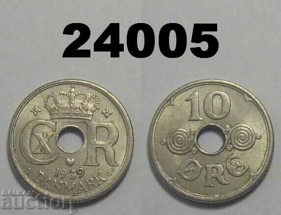 Denmark 10 Ore 1939 coin