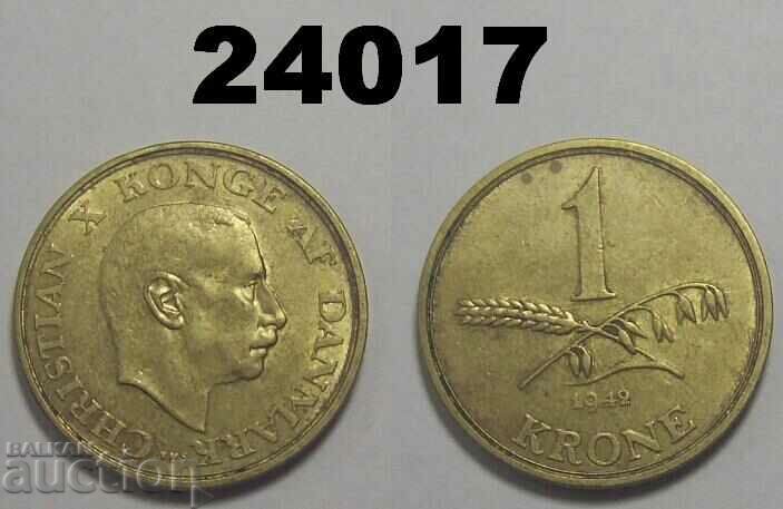 Denmark 1 krone 1942 excellent