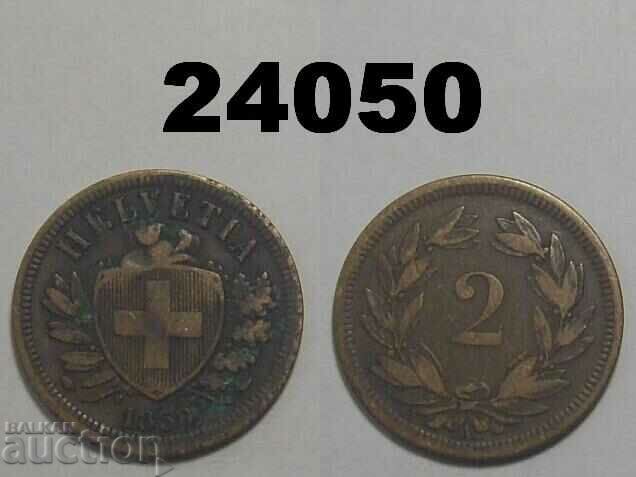 Moneda Elveția 2 rapen 1850