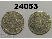 Switzerland 20 Rapen 1850 Excellent