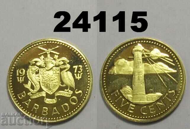 Barbados 5 cenți 1973 dovadă