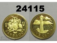 Barbados 5 cents 1973 proof