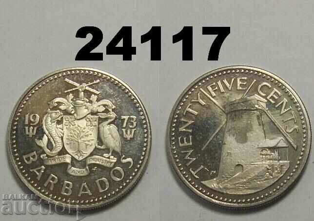 Barbados 25 cents 1973 - Oxidized