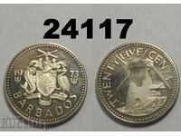 Μπαρμπάντος 25 σεντς 1973 - Οξειδωμένος