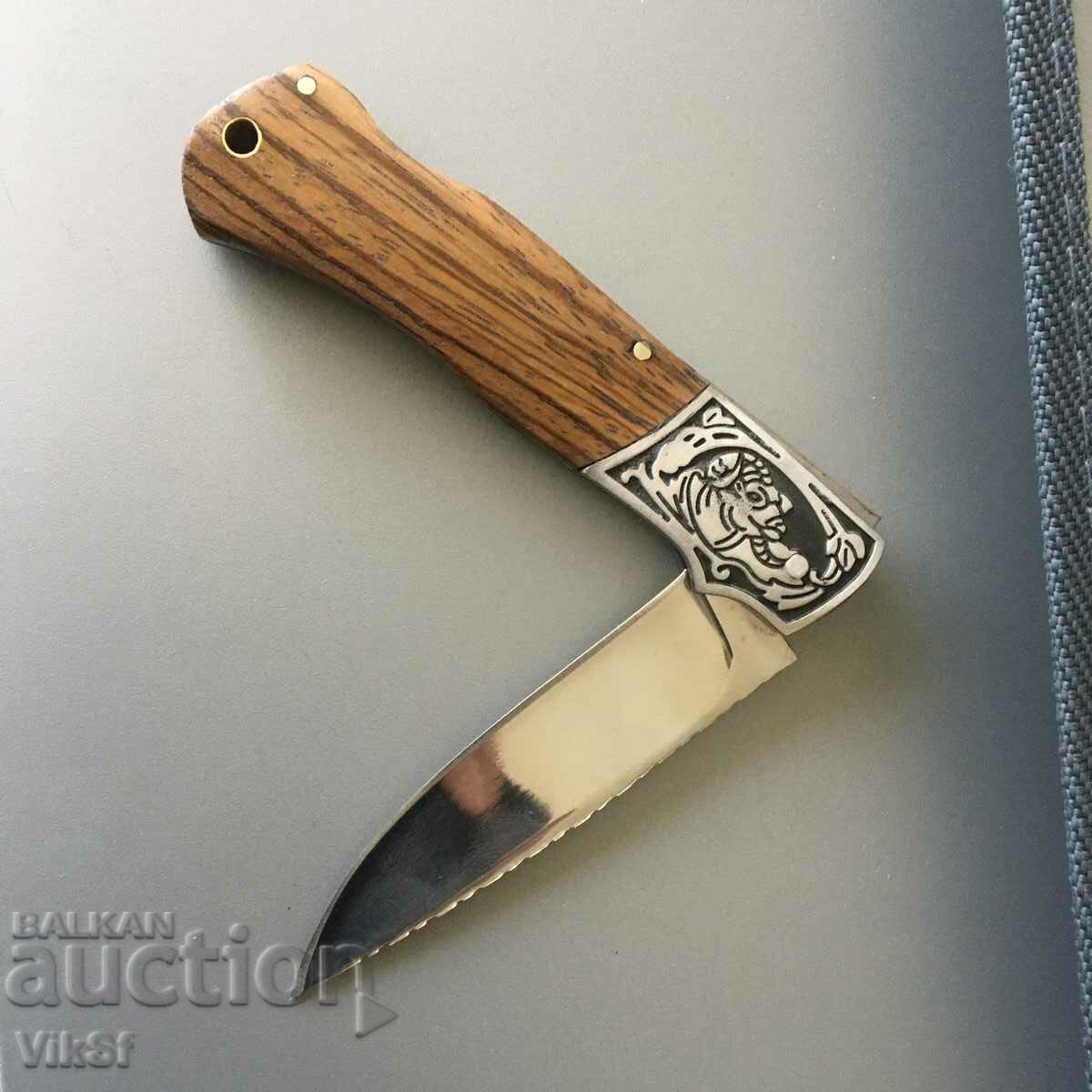 Russian folding pocket knife with case TIGER 90X20 mm, steel 65x13 - 5 Russian folding pocket knife with case TIGER 90X20 mm, steel 65x13 - 5