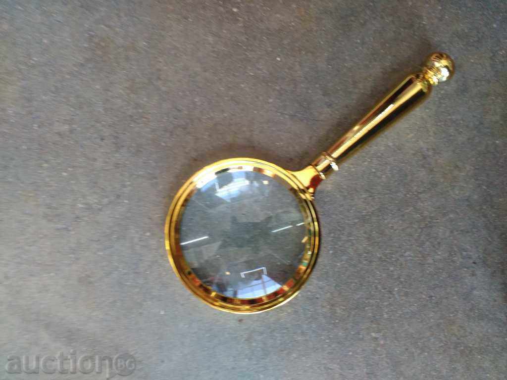 Luxury gold-plated magnifier with a 3-fold magnification, 60 mm