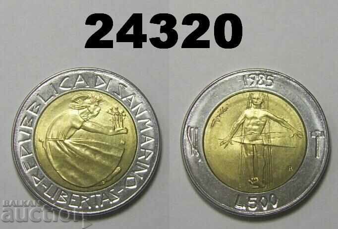 San Marino 500 de lire 1985