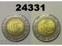 San Marino 500 de lire 1989