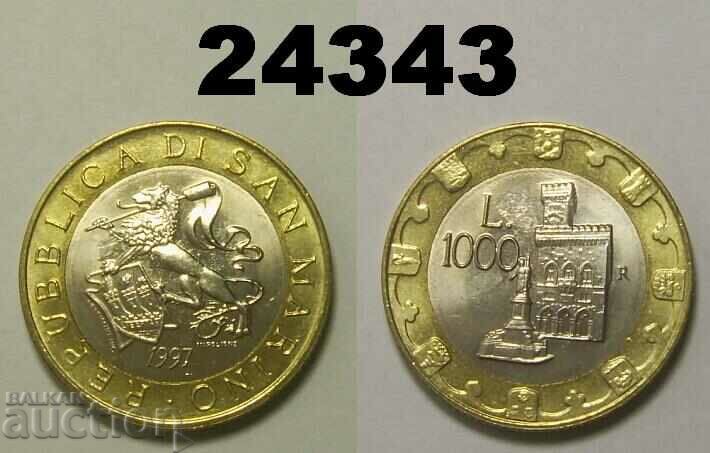 San Marino 1000 de lire sterline 1997