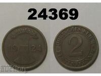 Germany 2 rent pfennig 1924 J.