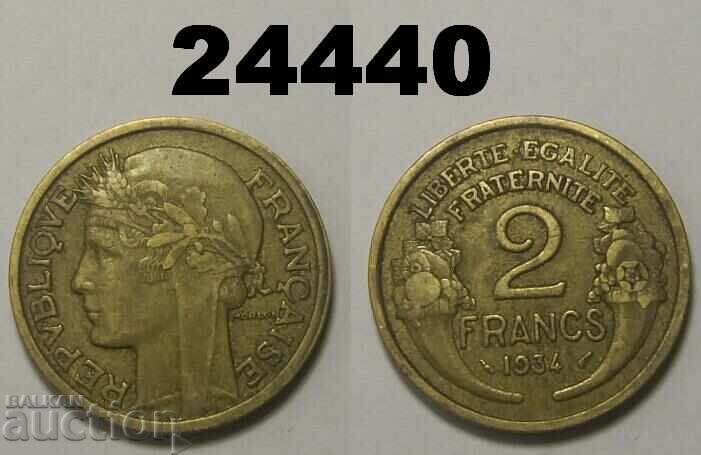 Франция 2 франка 1934