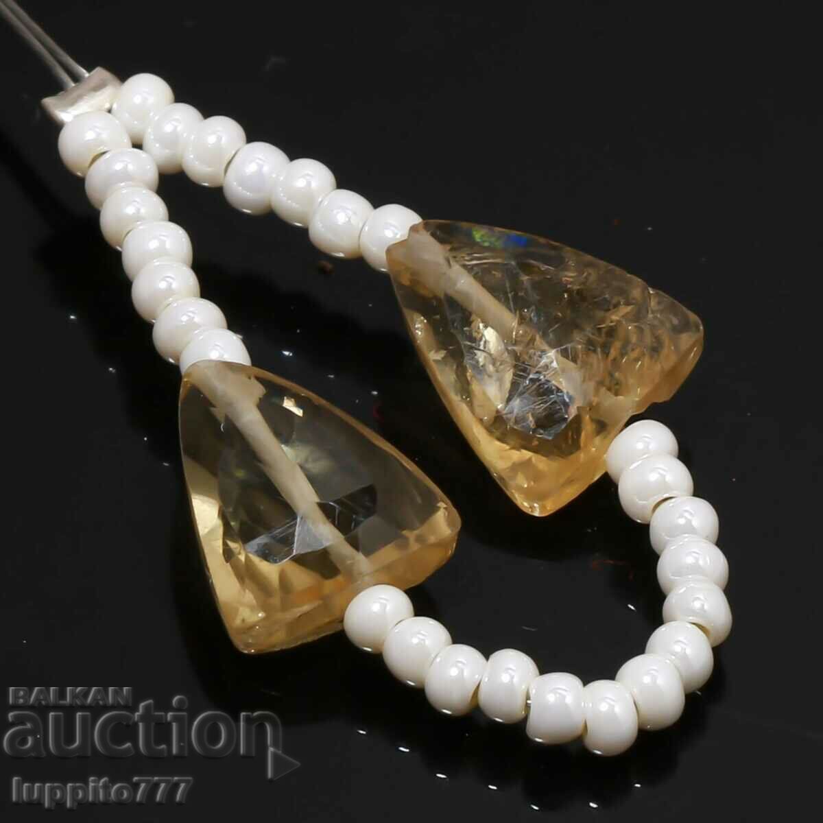 8.50 carat natural citrine trillion string with price 29.99 BGN | € 15.33 8.50 carat natural citrine trillion string with price 29.99 BGN | € 15.33