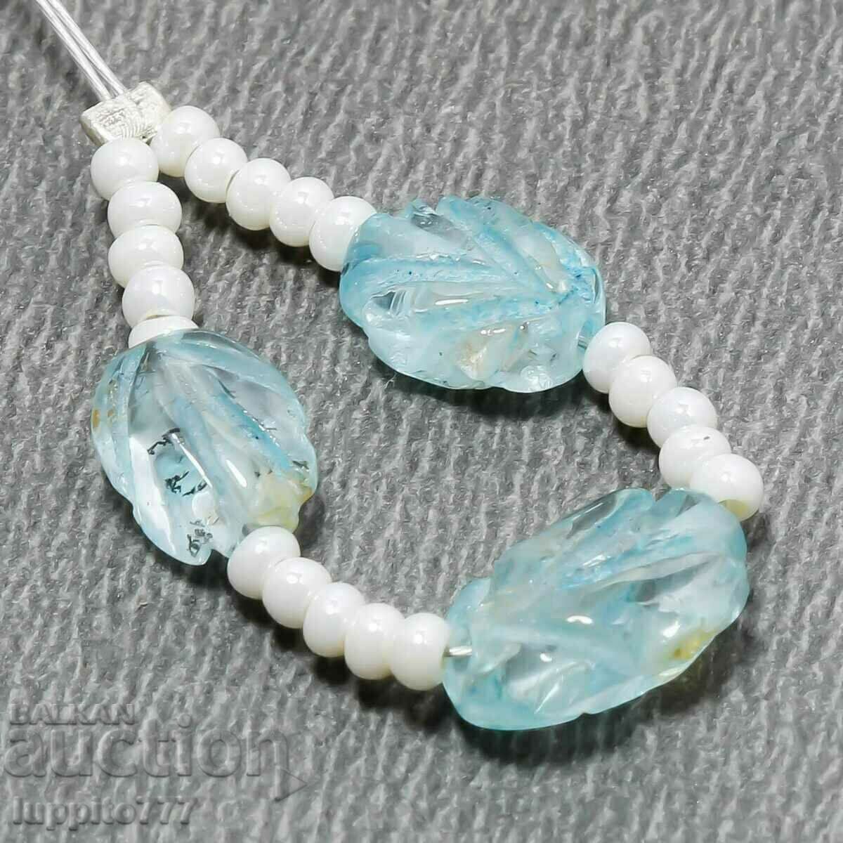 BZC!! 11.10 carat natural aquamarine beryl string from 1 st.!
