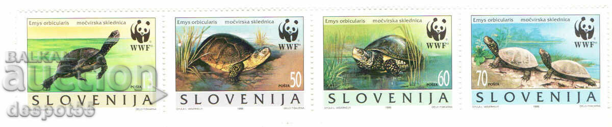 1996. Slovenia. WWF - European terrapin. Strip.