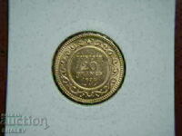 20 Francs 1898 Tunisia (20 франка Тунис) - AU (злато)