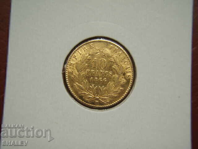Licitație 10 franci 1866 BB Franța (10 franci Franța) - XF/AU (aur)