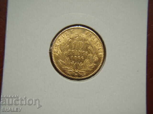 Livrarea 10 franci 1866 BB Franța (10 franci Franța) - XF/AU (aur)