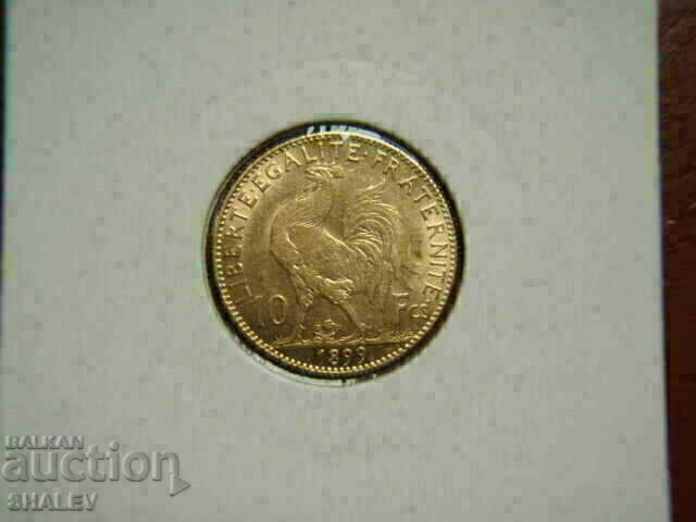 10 Φράγκα 1899 Α Γαλλία - XF (χρυσός)