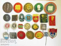 Lot of 25 old social badges signs schools NRB