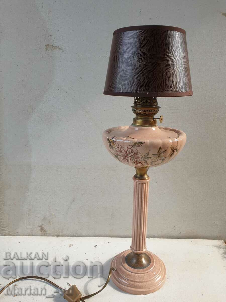 Стара настолна голяма порцеланова лампа